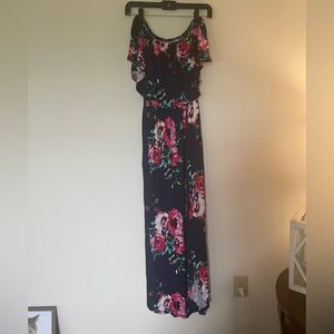 Off the shoulder floral maxi dress